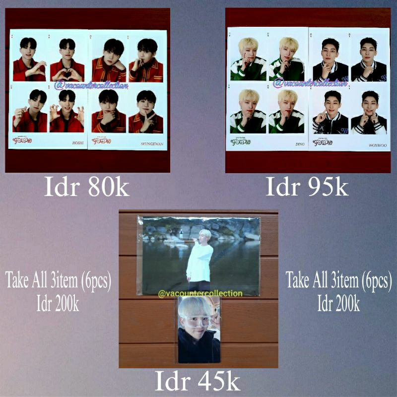 (READY STOCK) SHARING MERCH SEVENTEEN WONWOO HOSHI SEUNGKWAN DINO FOLLOW TO SEOUL/ITS2 MAKING PHOTOB