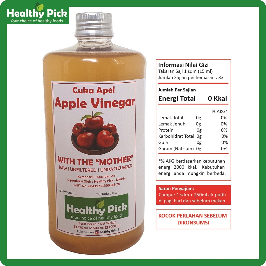 

Healhtypick Apple Cider Vinegar / Cuka Apel With The Mother 500ml