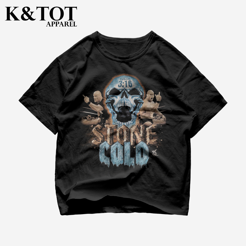 KNTOT - KAOS BAJU STONE COLD STEVE AUSTIN WWE TEE | TSHIRT OVERSIZE VINTAGE HITAM BOOTLEG - PRIA WAN