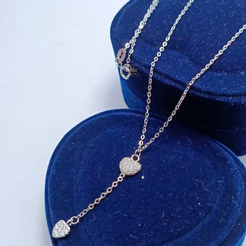 kalung silver 925 model juntai love permata