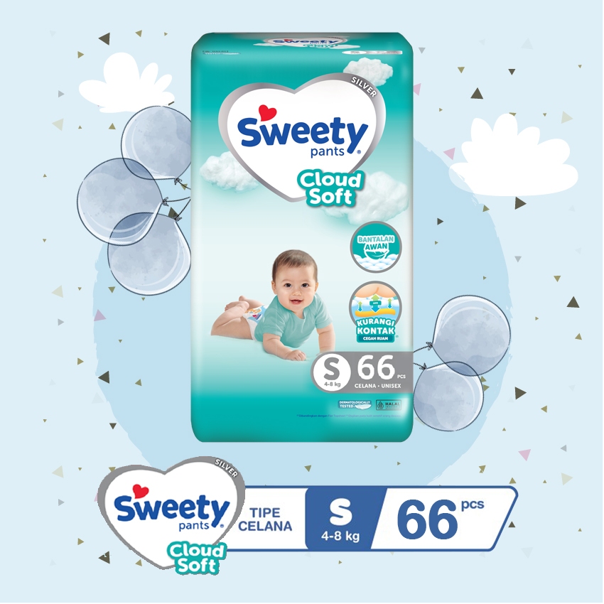 Sweety Silver Pants S66 - Sweety Popok Celana Silver S 66