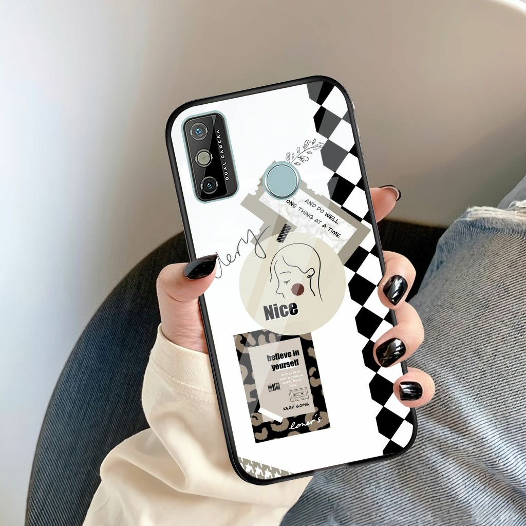 Softcase Kaca Tecno Spark 6 GO - Kesing hp Tecno Spark 6 GO - Case Cantik Tecno Spark 6 GO