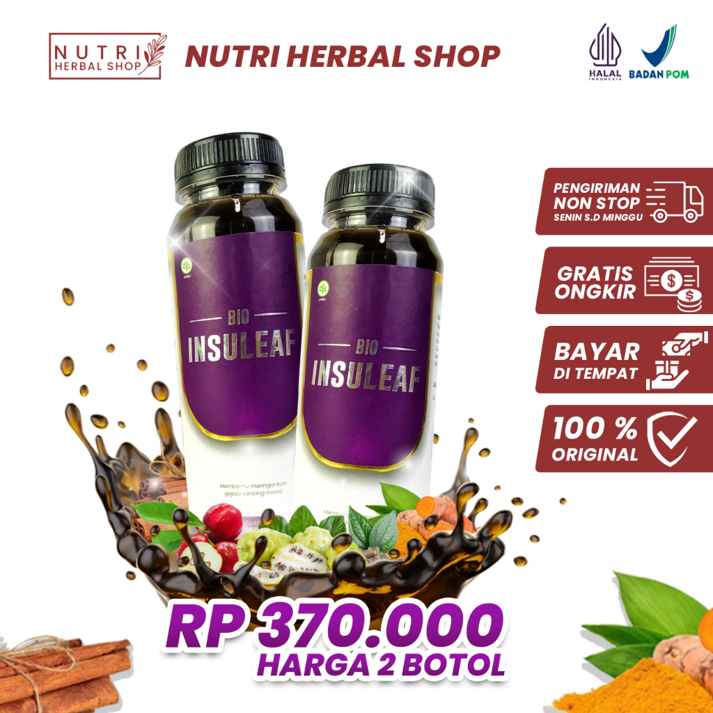 

Bio Insuleaf 2 Botol Solusi Alami Kontrol Gula Darah
