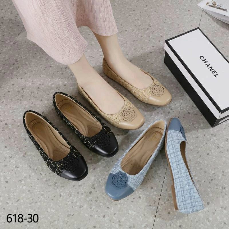 Flat shoes wanita chanel