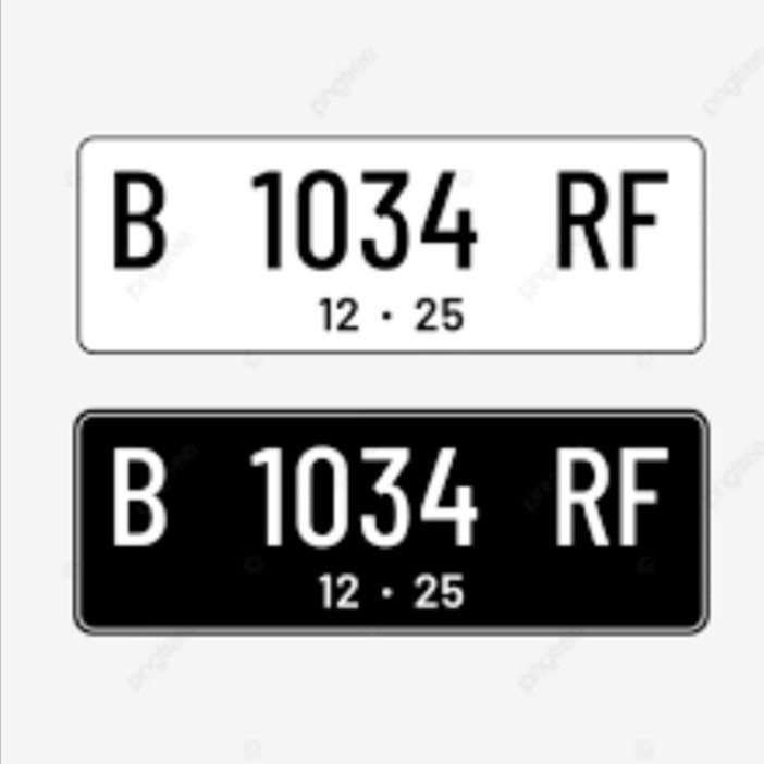 Plat Plate Pelat Nomer Nomor Motor Mobil Hitam Putih SET