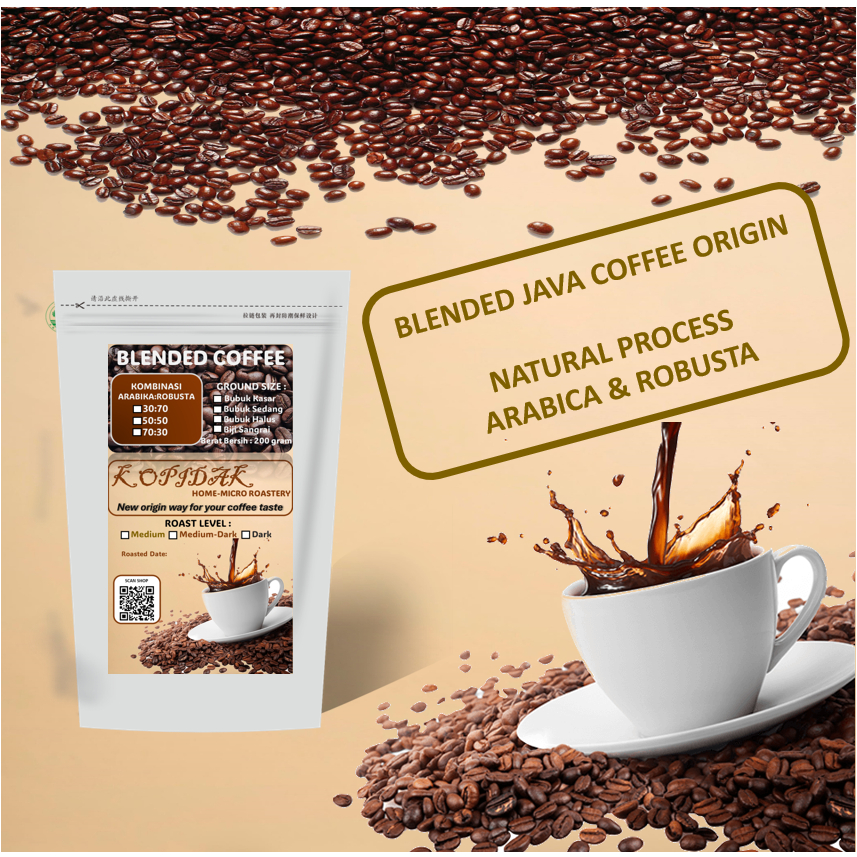 

Kopi Arabika Blend I Kopi Arabika Jawa I Arabica Blend Black Coffee - 200 gram