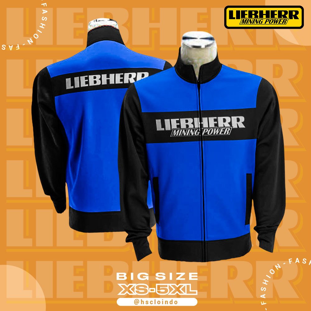 Jaket Tracktop Liebherr Mining Power Big Size Bahan Fleece Ukuran Jumbo XS S M L XL XXL 3XL 4XL 5XL 