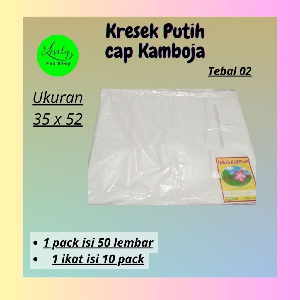 Kresek Kamboja 35x52 Putih / Kantong plastik kresek