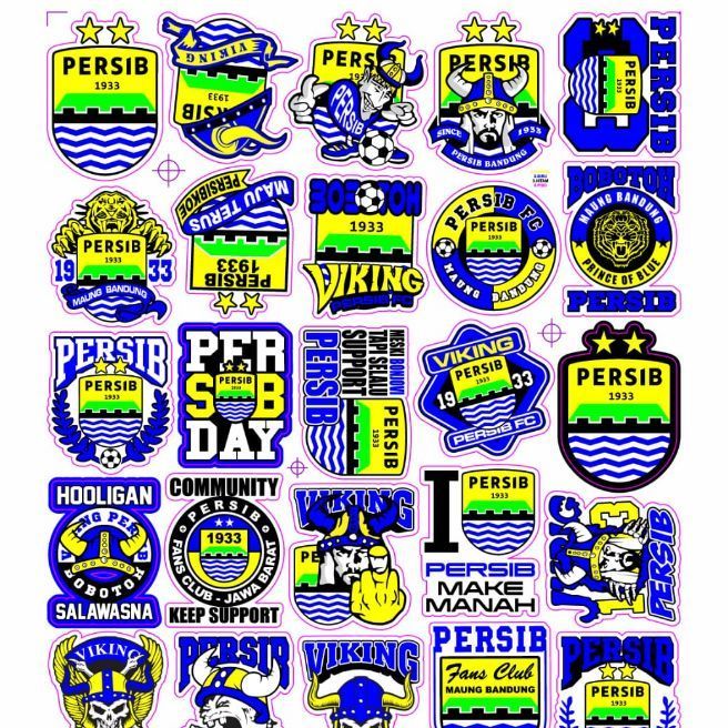 

GROSIR 1lembar stiker tempelan bola persib bandung isi 20/Stiker persib