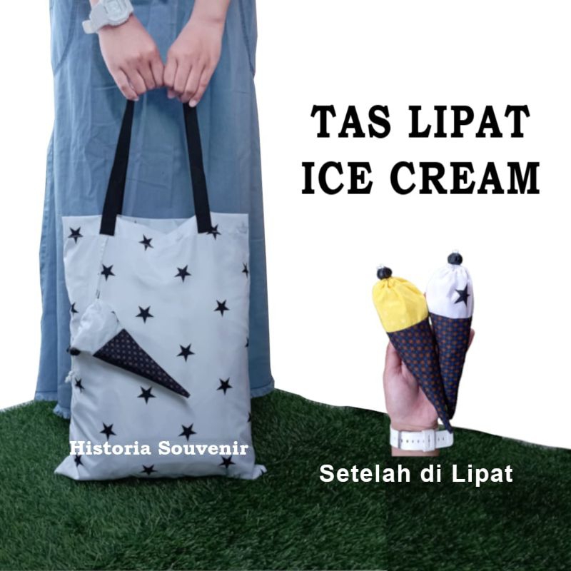 Tas Lipat Ice Kream Cone Shopping Bag Belanja Jinjing Souvenir Wedding Pernikahan Yasinan Pengajian 