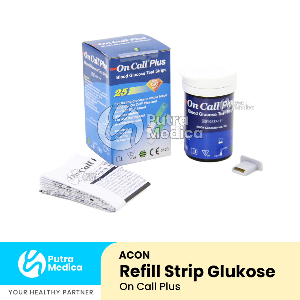 Acon On Call Plus Strip Glucose Botol isi 25 / Refill Stik Gula Darah