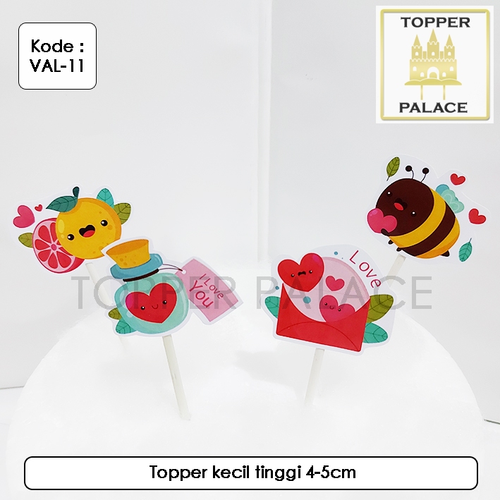 

VAL-11 Valentine day cake topper l cupcake topper - 4pcs