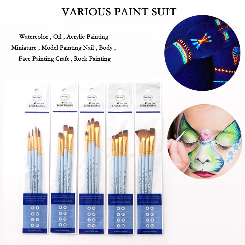 

【 Ready Stock 】 Fluorescence Color & Lukisan Brush Face Painting makeup DIY Cosplay halloween costume Non-Toxic Glow in the Dark , mudah bersih 007 beauty art supplies Stationery for Karnaval Birthday Party Art Supplies Stationery