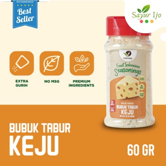 

Emaku Bubuk Tabur Keju 60 Gram / Botol Cheese Powder Bumbu Rempah Masak Instant