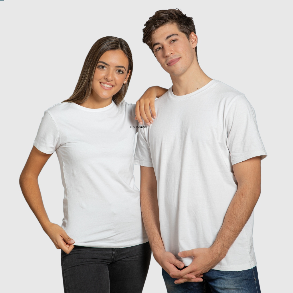 kaos polos putih / katun combed /kaos Oblong / bahan lembut nyaman / kaos Pria Wanita / baju santai