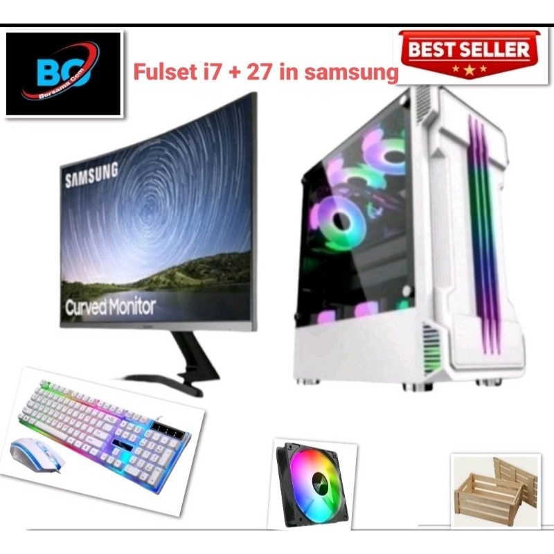 Ful set Pc gaming i7 ram 16gb +Ssd 240 gb + Monitor 27in + Keyboard mouse gaming + wifi