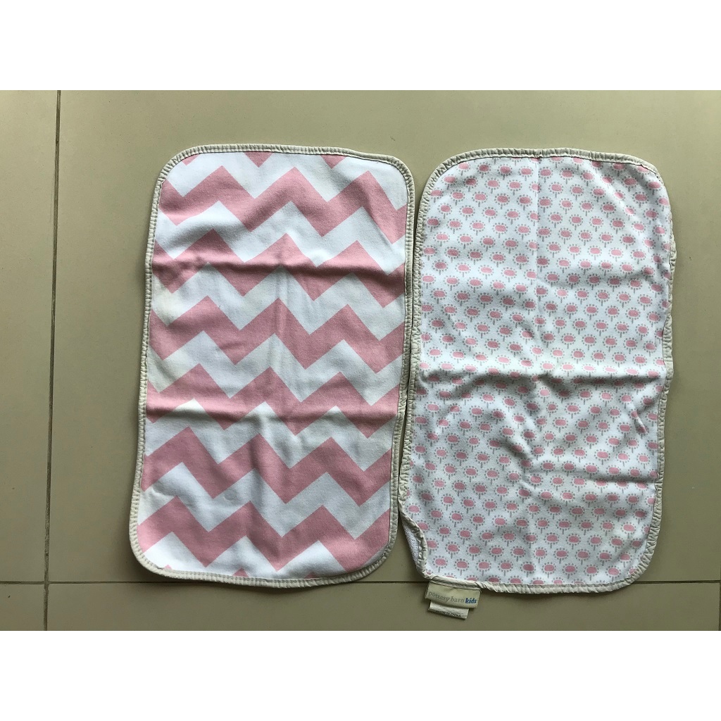 Burb Cloth Pottery Barn Kids - Pink Chevron & Pink Dots