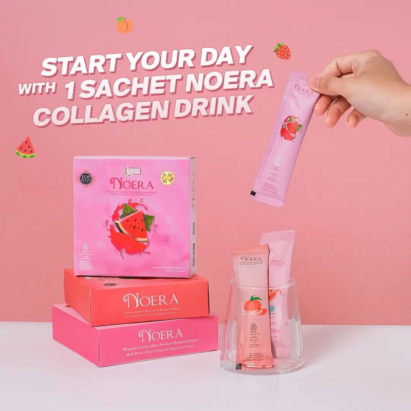 

Noera Collagen Drink with Birdnest and Saffron Extract | Minuman serbuk kolagen pemutih