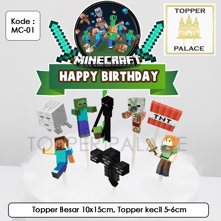 

Minecraft cake topper l Cupcake topper