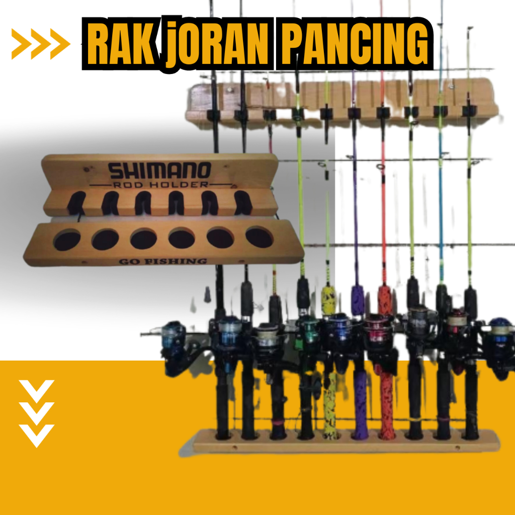 Rak Holder Joran Pancing Wall Mount Fishing Rod 6 Slot / RAK PANCING / RAK jORAN