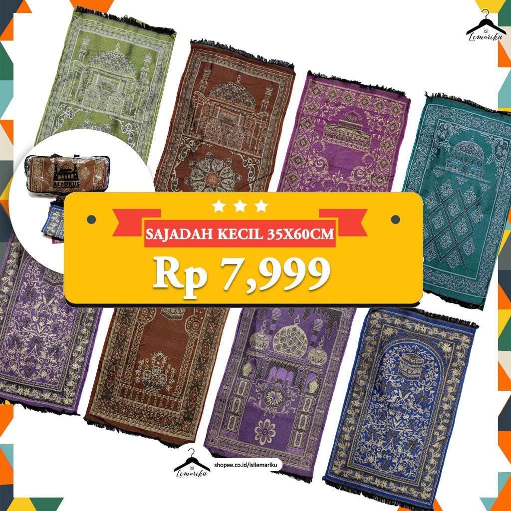 Sajadah Anak Muka ALYDRS Sajadah Kecil Travel Tipis Sujud 35x60cm SJ-ALY