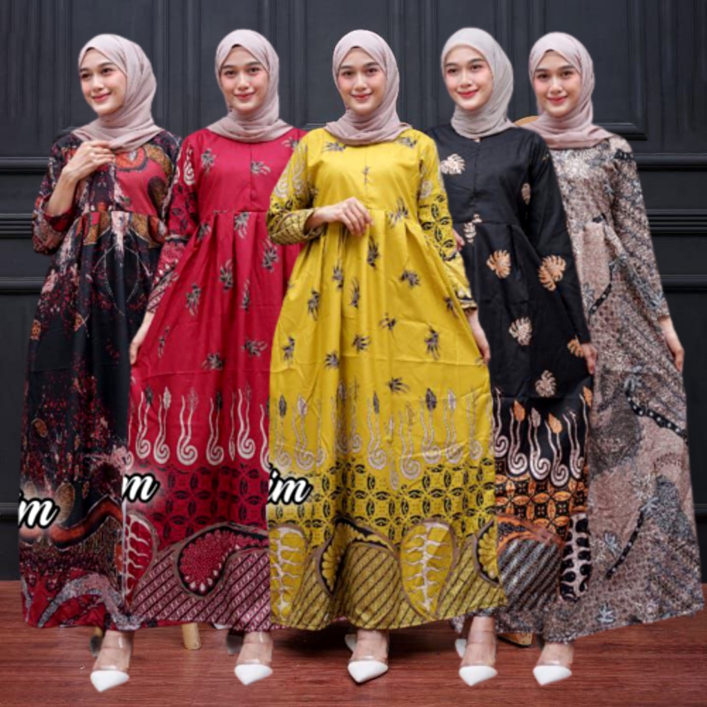 MS GAMIS BATIK MODERN SRIWEDARI MAXI BUMIL/BUSUI KATUN SOGAN ALLSIZE & JUMBO MOTIF TERBARU LOCAL FAS