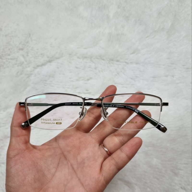 Frame Kacamata Pria Titanium Portable Design P9423T Half