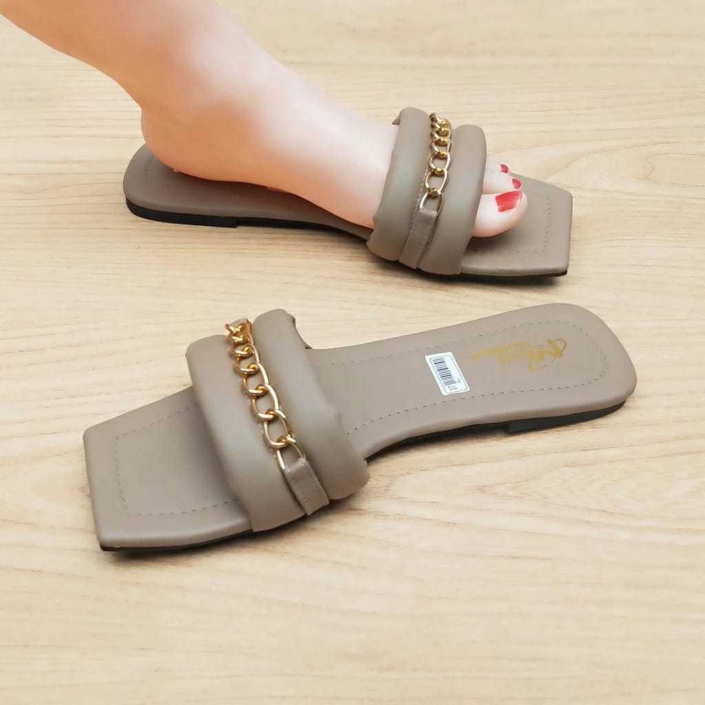 MHR.grosir - Sendal Teplek Slop Lipat Flat Strap Tali Kepang | Sendal Wanita Trendy