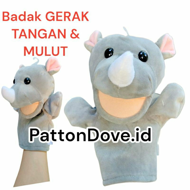 BONEKA TANGAN BONEKA RHINO BONEKA RHINOCEROS BONEKA BADAK BONEKA JARI BONEKA MAINAN ANAK BAYI FINGER