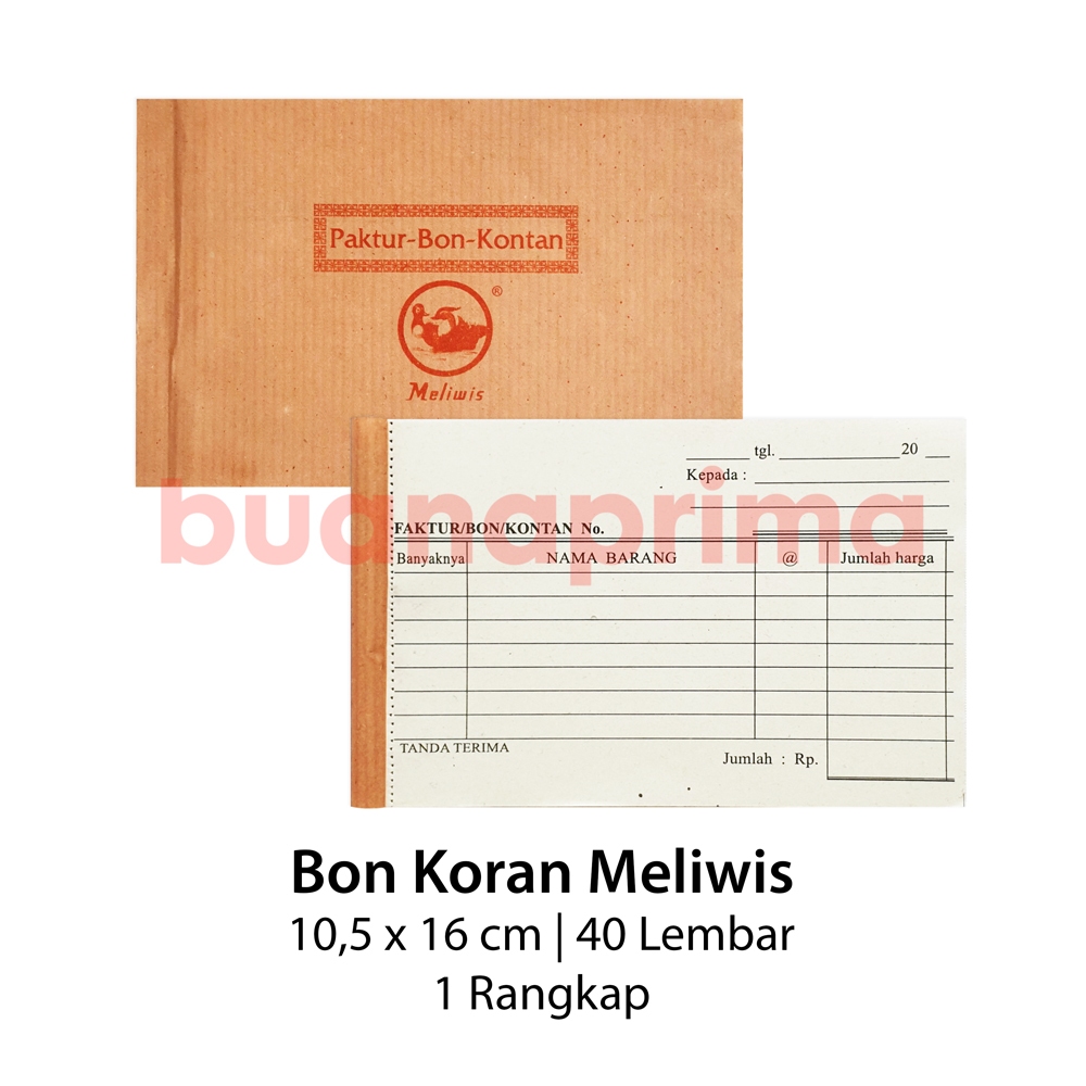 Bon Faktur 1 ply Kecil Koran Meliwis Original Buku Nota Kontan Tidur