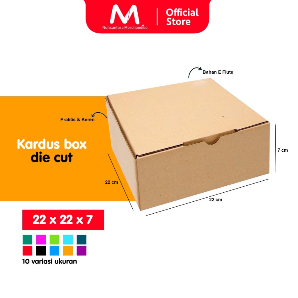 

Kardus Die Cut 22x22x7 | Karton Corrugated | Box Kotak Packing Souvenir | Dus Kotak Kado Hampers Polos