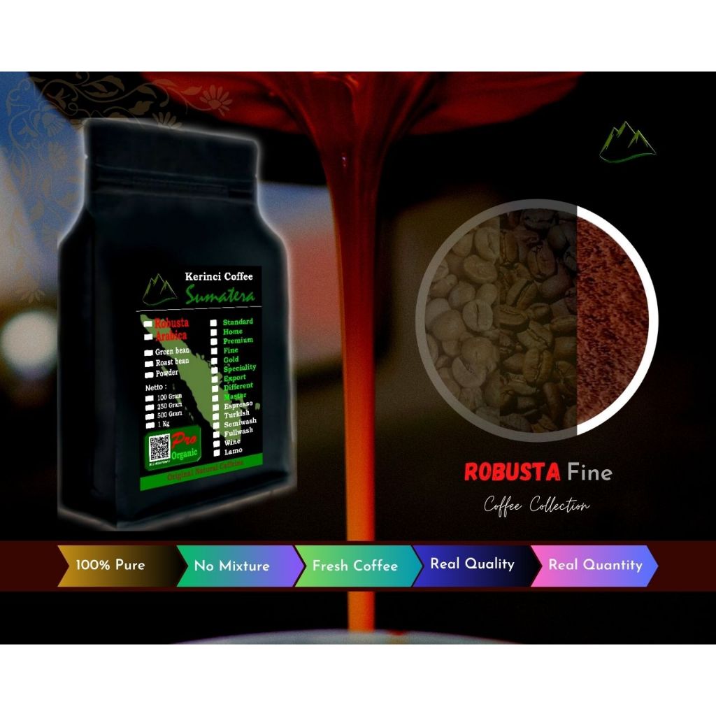 

Kopi Robusta Fine Bubuk 1 Kg - 100 % Murni - Kerinci Regency - Jambi - Sumatera