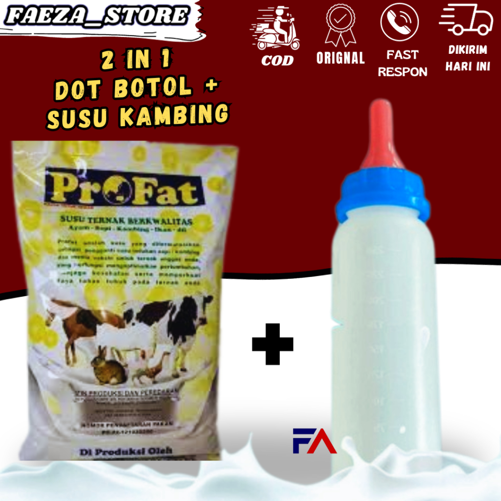 

paket susu profat plus dot botol kambing kapasitas 250ml import berkualitas FAEZA_STORE