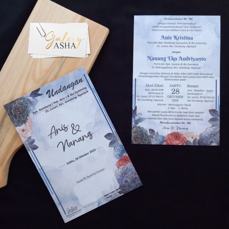 CETAK UNDANGAN PERNIKAHAN DESAIN SIMPLE ELEGAN / UNDANGAN NIKAH MURAH
