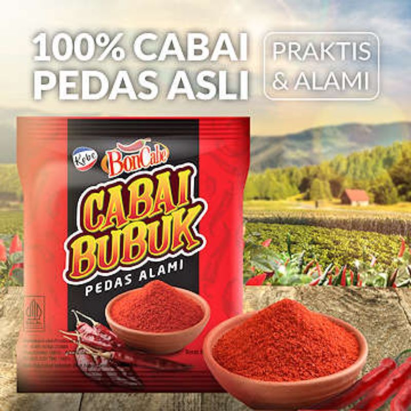 

Boncabe Cabai Bubuk 25gr isi 10pcs