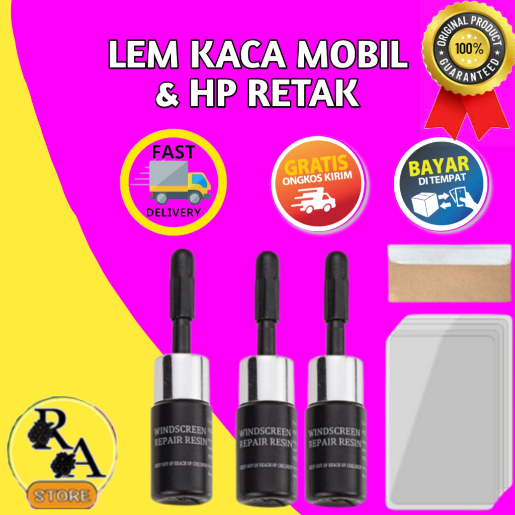 WINDSCREEN REPAIR RESIN Lem Perbaikan Kaca Mobil HP Retak