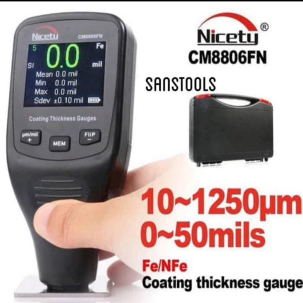 

Nicety CM8806 paint coating thickness gauge digital micron tester Ori Berkualitas