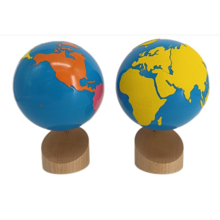 Globe-World Parts Sandpaper Globe-Land &  Water Continent Globe