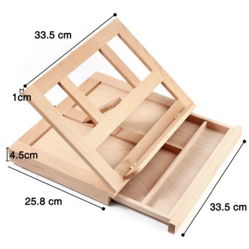 Wooden Book Stand Penyangga Buku Kayu