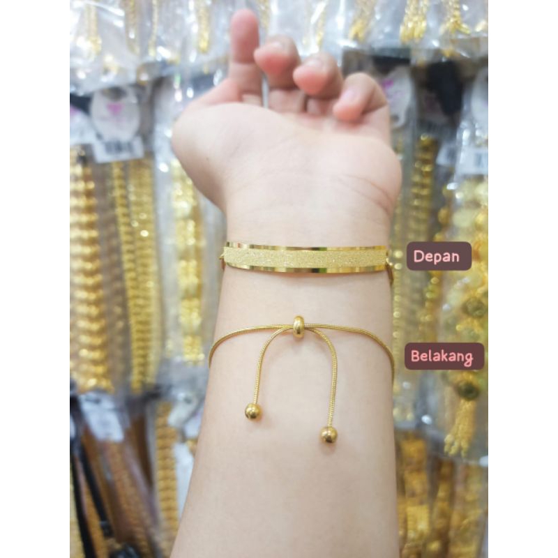 GELANG SERUT TITANIUM KUNING EMAS