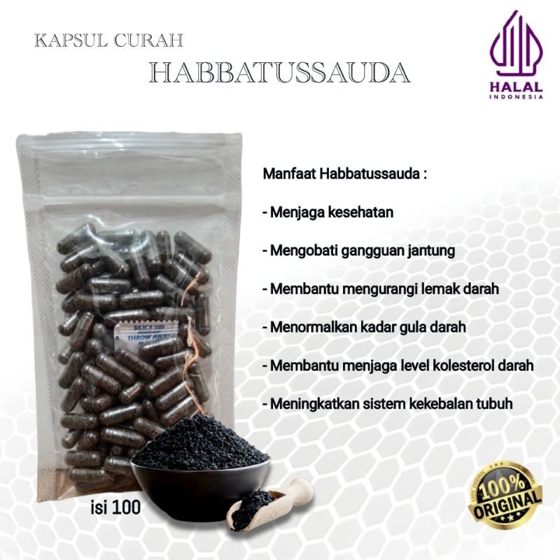 HABBATUSSAUDA/Kapsul Habbatussauda curah isi 100 kapsul