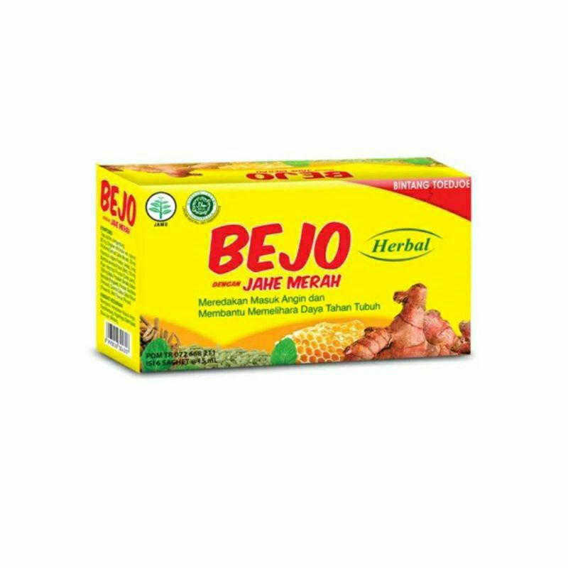 

Bejo herbal extra jahe merah dan kurma 1 Box isi 6 sachet @15ml