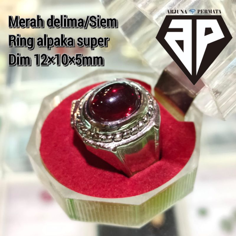CINCIN BATU MERAH SIEM/MERAH DELIMA ALPAKA SUPER