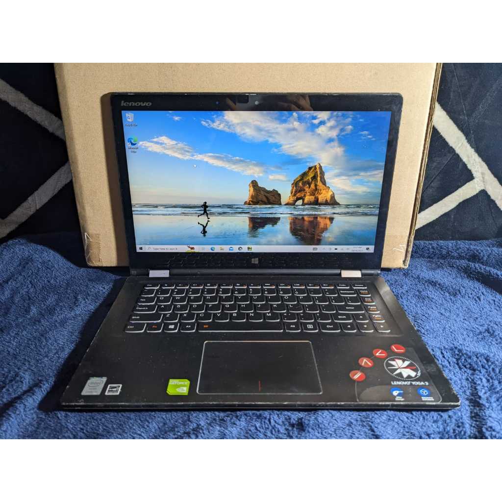 Laptop tablet Lenovo Ideapad Yoga Core i7 Ram 8 SSD Nvida murah