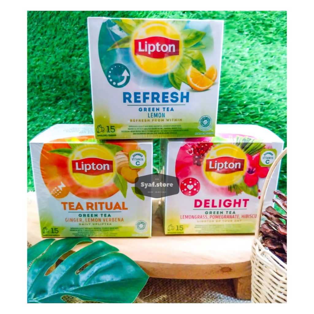LIPTON Green Tea Delight / Refresh/Tea ritual / TEH HIJAU CELUP ISI 15