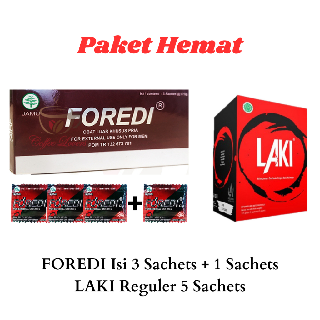 (Promo) Coffee Laki Kopi 1 Box | Foredi Gel 4 Sachets Original