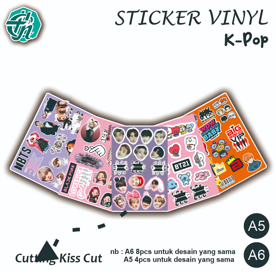 

CETAK STIKER VINYL PLUS CUTTING SETENGAH PUTUS KISS CUT STIKER LABEL, STIKER PRODUCT, BTS, BLACKPINK, EXO, BIGBANG, TAEHYUNG, V, JUNGKOOK, JHOPE, RM, Viral A3, A4, A5, A6