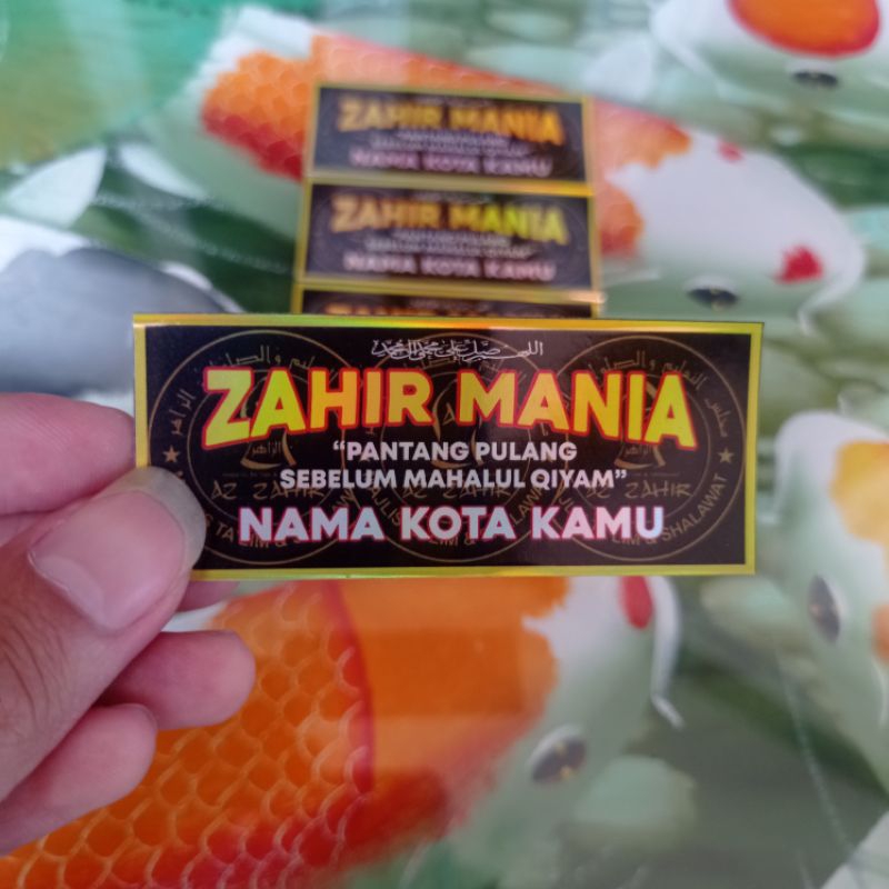

(Minimal Order 10 pcs) Stiker Zahir Mania Tulisan Tema Warna Kuning, Vynil/Hologram, Tahan Air, Tahan Lama