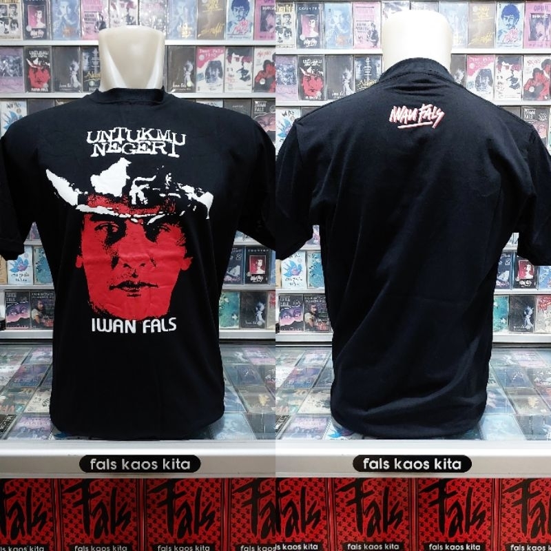 Tshirt album kaset iwan fals untukmu negeri bahan katun tanpa jahitan samping