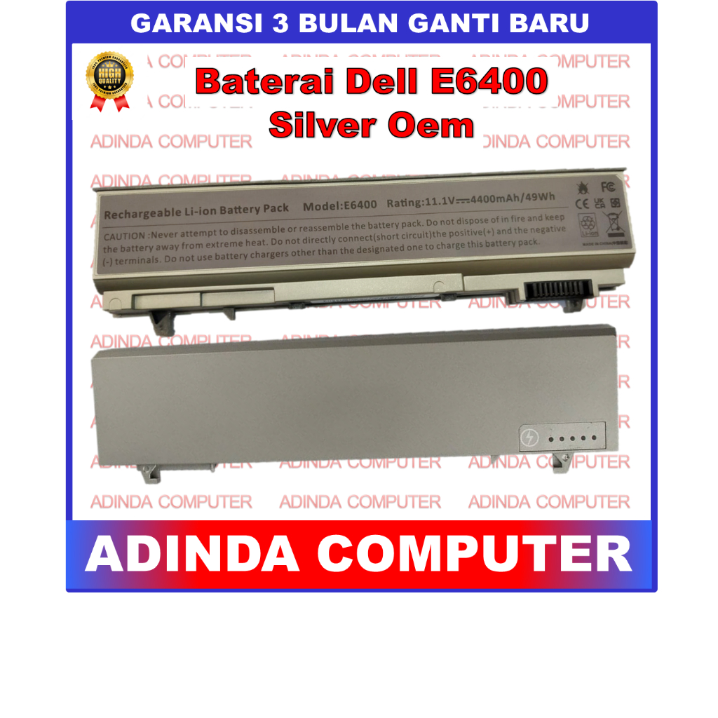 Baterai Dell Latitude E6400 E6400ATG E6400XFR E8400 Silver